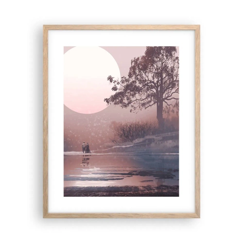 Plakat i ramme af lyst egetræ - Natlige mærkværdigheder - 40x50 cm