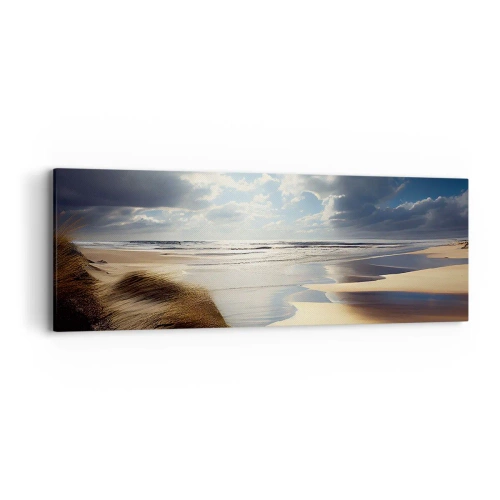 Lærredstryk - Billede på lærred - Strand, vild strand - 90x30 cm