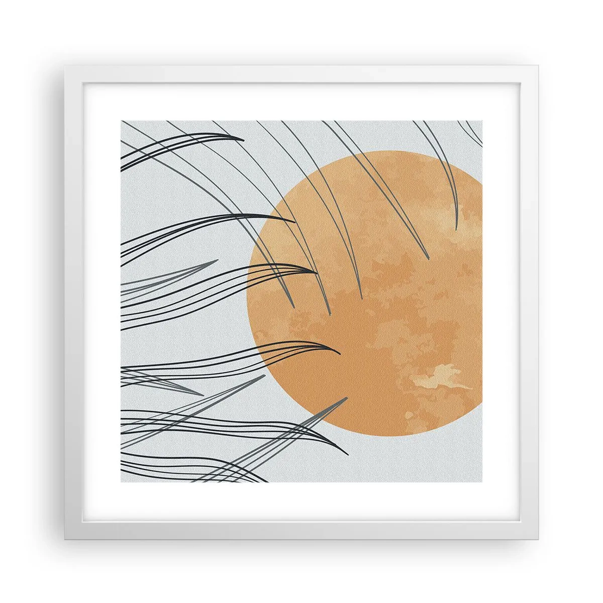 Plakat i hvid ramme - Altid mod solen - 40x40 cm