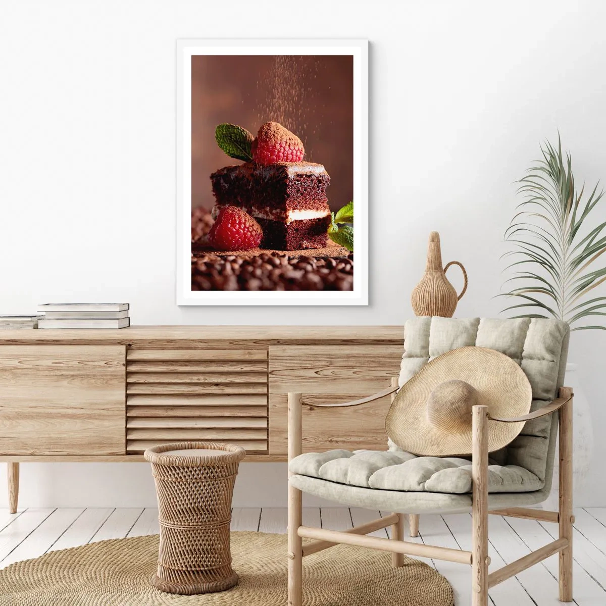 Plakat i hvid ramme - Livet er sødt - 50x70 cm