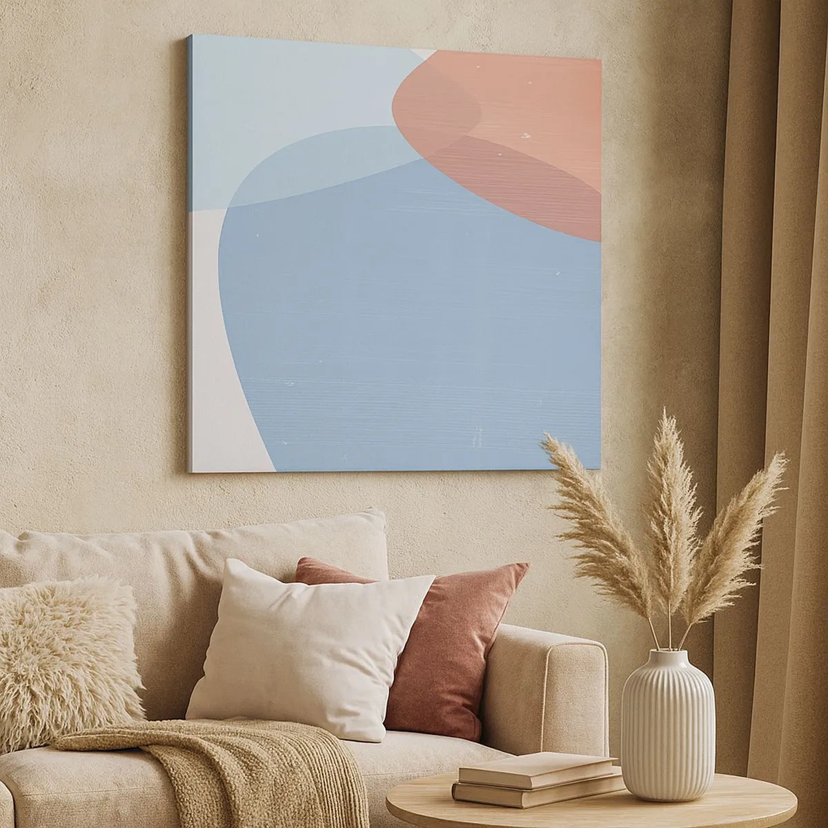 Lærredstryk - Billede på lærred - Pastelfarvede relationer - 30x30 cm