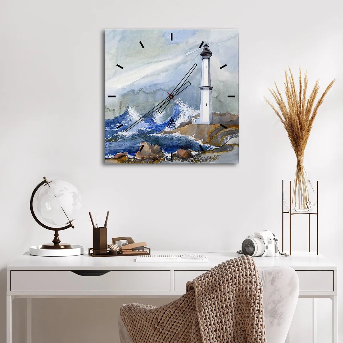 Vægur, Uret - Mod mørket og stormen - 40x40 cm