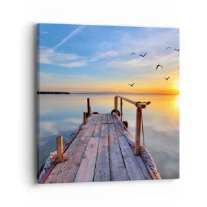 Lærredstryk - Billede på lærred - Går fremad mod solen - 40x40 cm