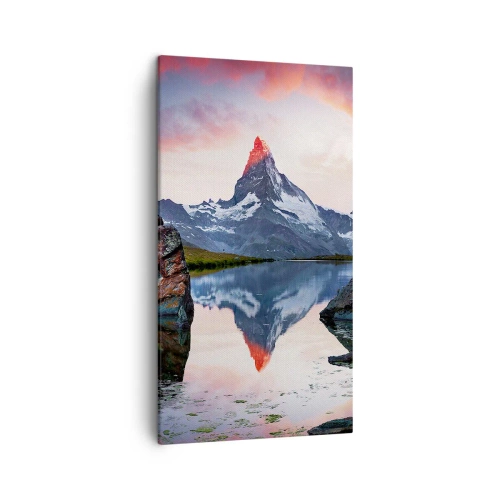 Lærredstryk - Billede på lærred - Bjergenes hjerte er varmt - 45x80 cm