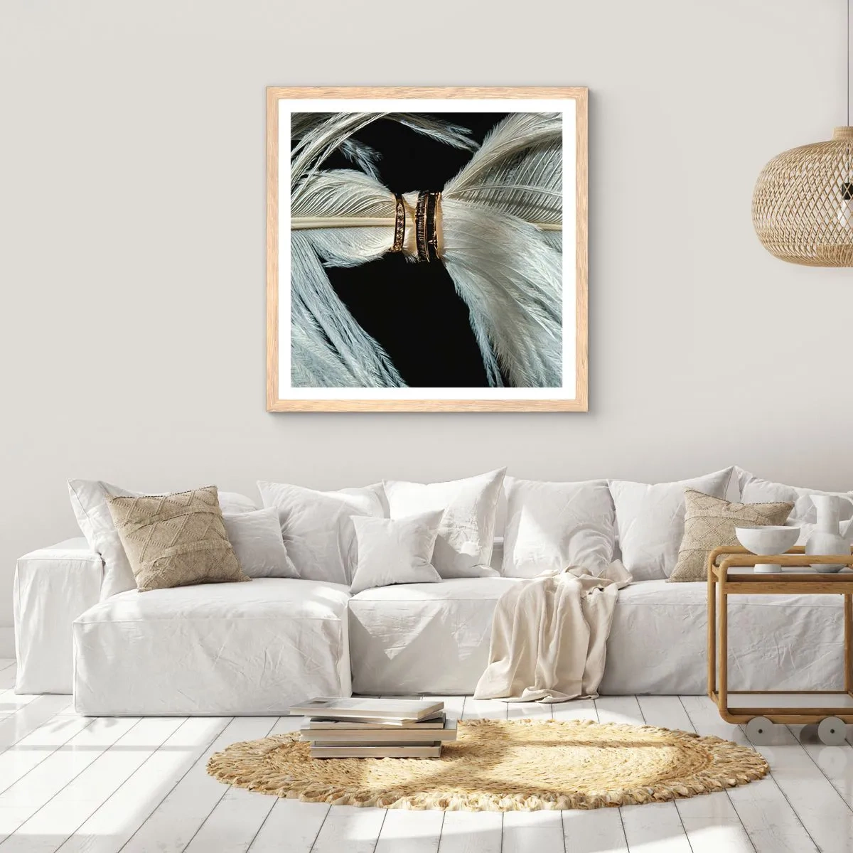 Plakat i ramme af lyst egetræ - ...og jeg vil ikke forlade dig... - 40x40 cm