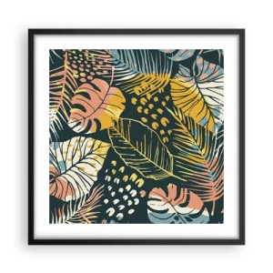 Plakat i sort ramme - Løvrig fantasi - 50x50 cm