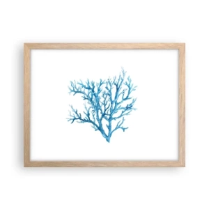 Plakat i ramme af lyst egetræ - Marint filigran - 40x30 cm