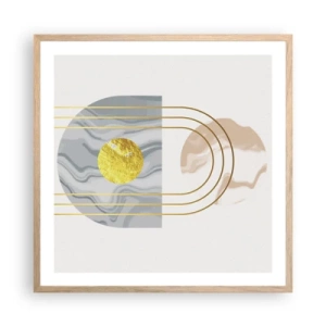 Plakat i ramme af lyst egetræ - Lysstyrke og udstråling - 60x60 cm