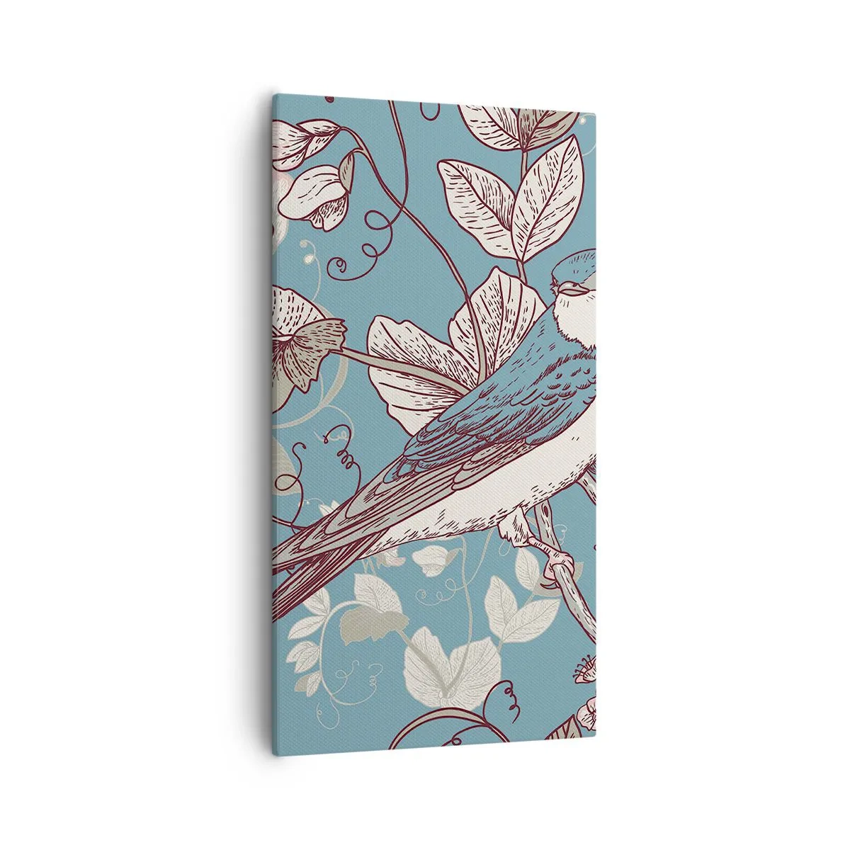 Lærredstryk - Billede på lærred - I de hvide skove kvidrende og sølvfarvede - 55x100 cm