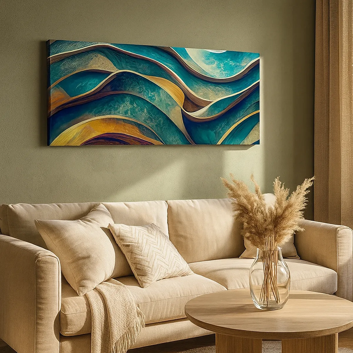 Lærredstryk - Billede på lærred - Slyngninger af blåt - 30x30 cm