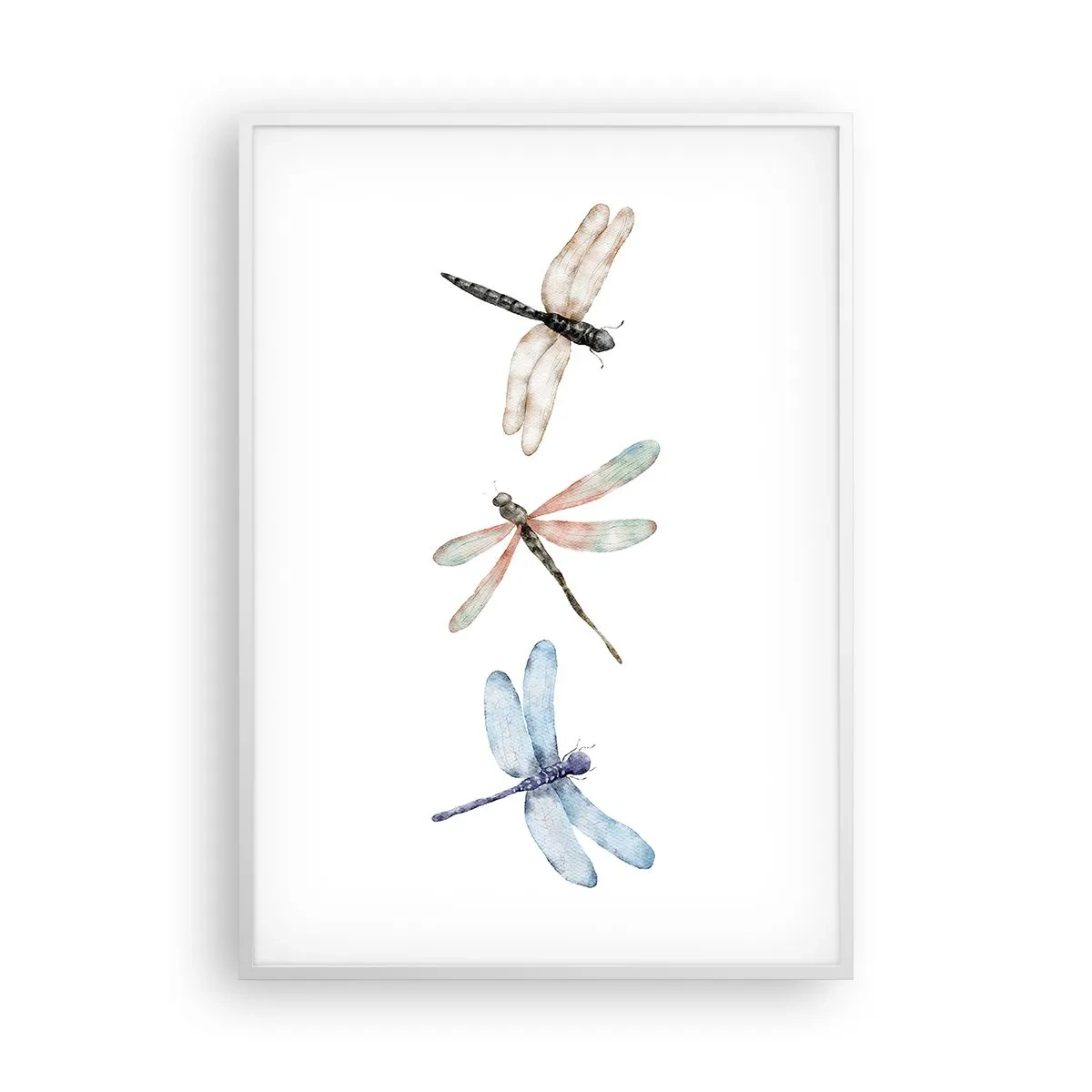 Plakat i hvid ramme - Vægtløse guldsmede - 70x100 cm