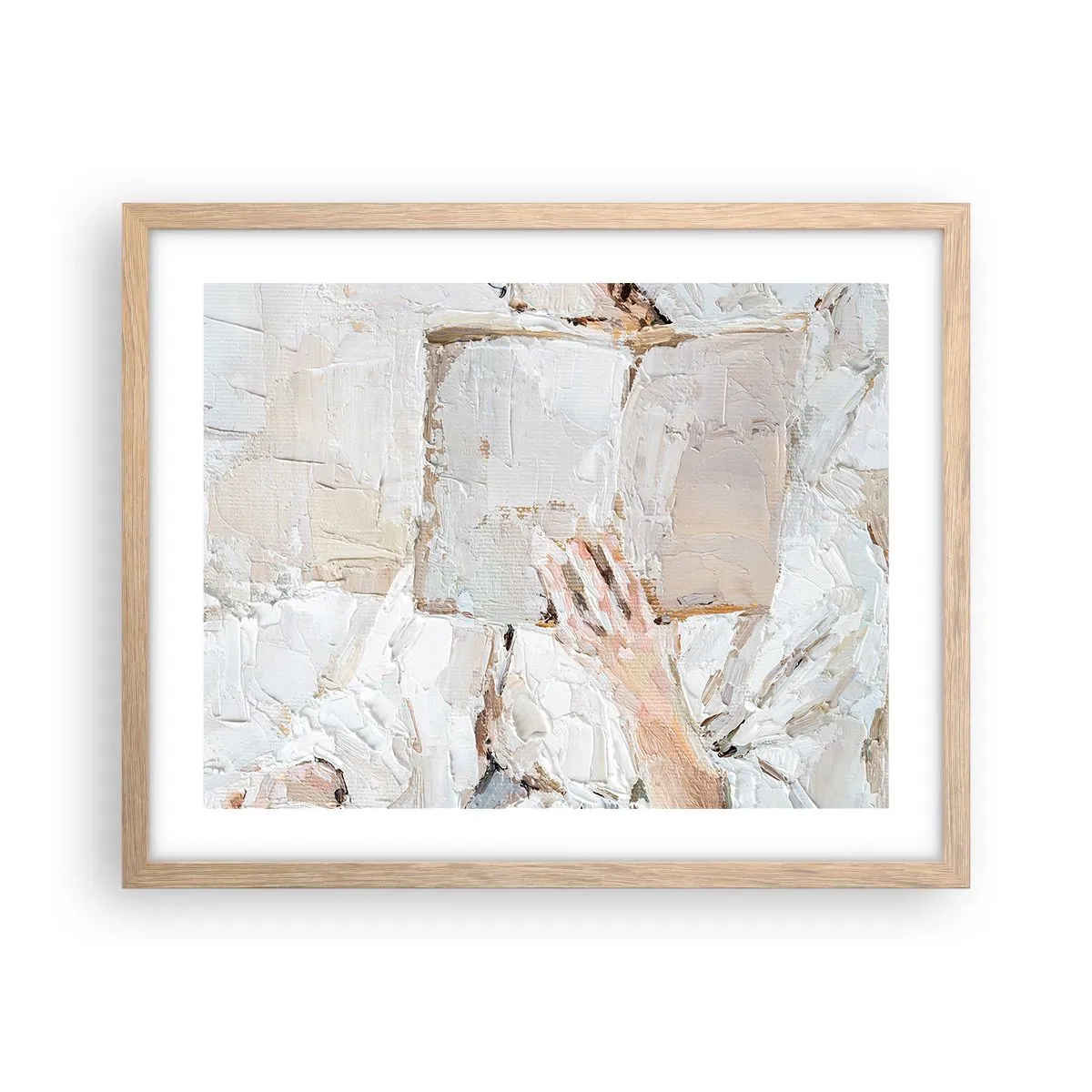 Plakat i ramme af lyst egetræ - I en anden verden - 50x40 cm