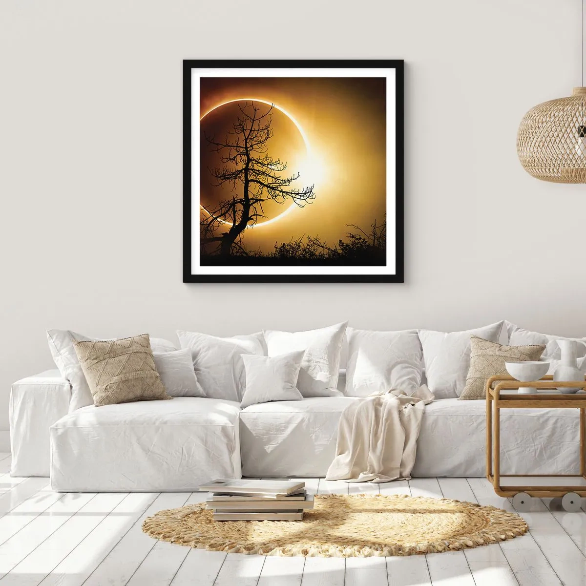 Plakat i sort ramme - Total formørkelse - 60x60 cm