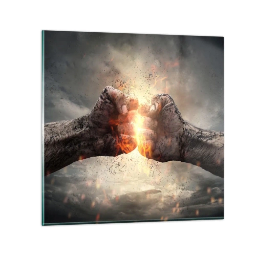 Billede på glas - Stå op til kamp - 70x70 cm