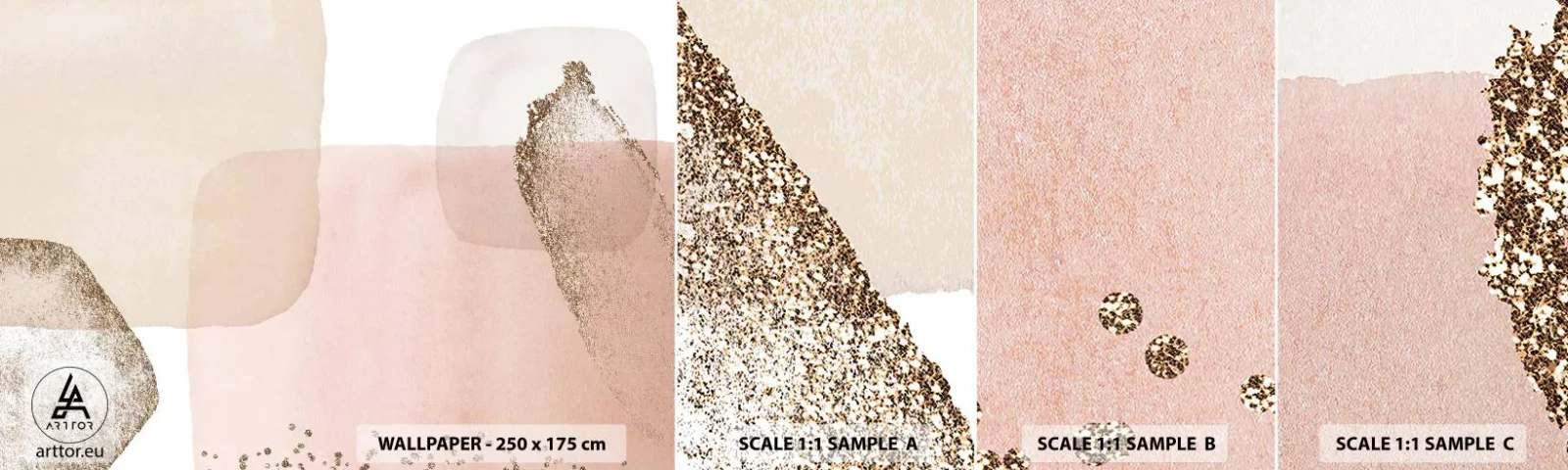 Prøve Fototapet Selvklæbende Deluxe Sticker - Et kig gennem farver - Abstraktion, Stykke, Moderne mønster - 100x30 cm