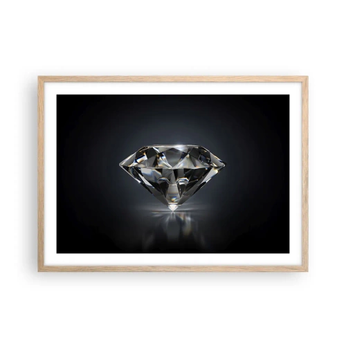 Plakat i ramme af lyst egetræ - Bedste veninde - 70x50 cm