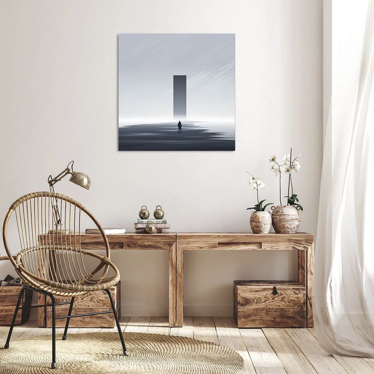 Lærredstryk - Billede på lærred - Mulighed eller trussel? - 30x30 cm
