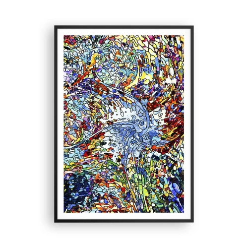Plakat i sort ramme - Dråbe af farvet glas - 70x100 cm