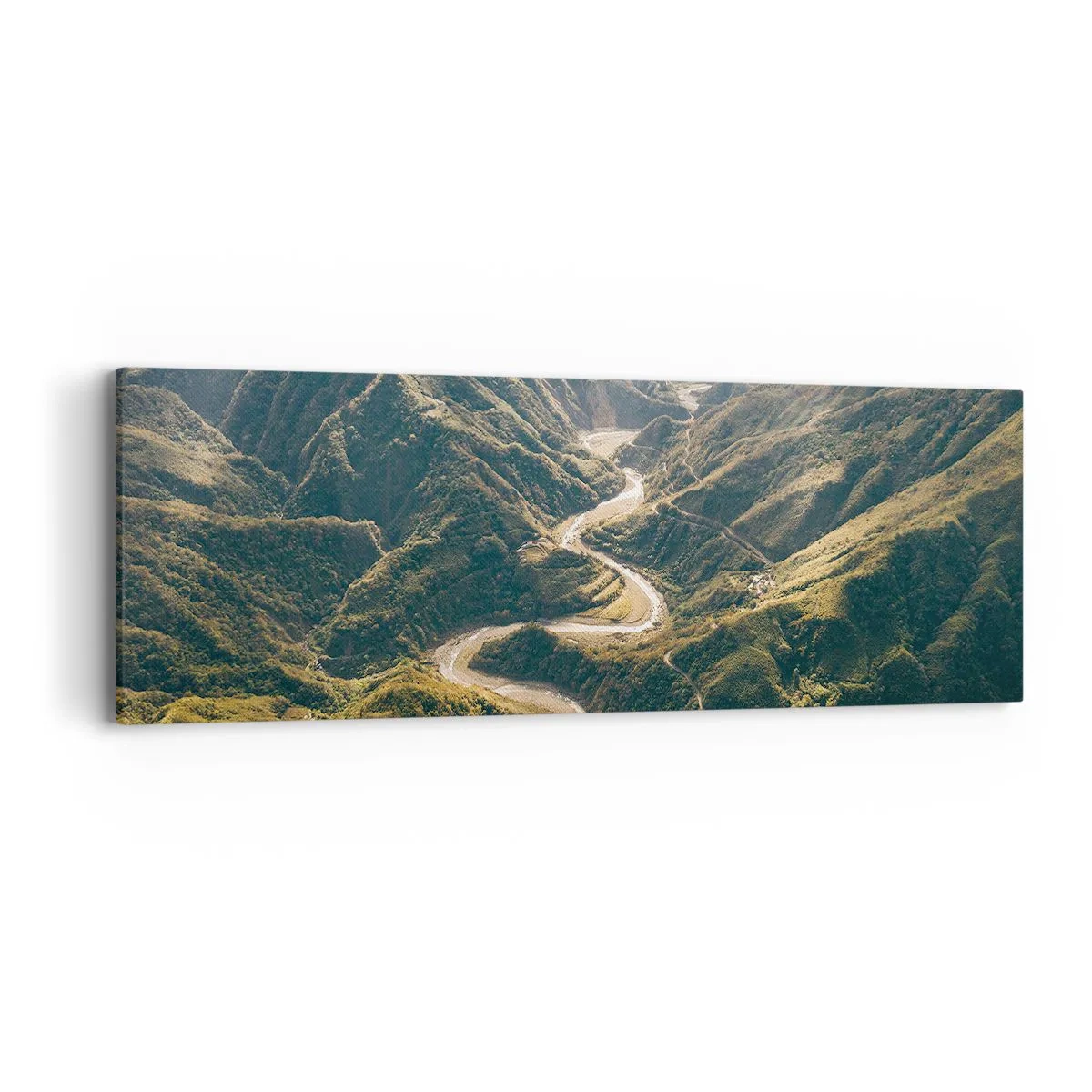 Lærredstryk - Billede på lærred - Direkte fra hjertet af bjergene - 90x30 cm