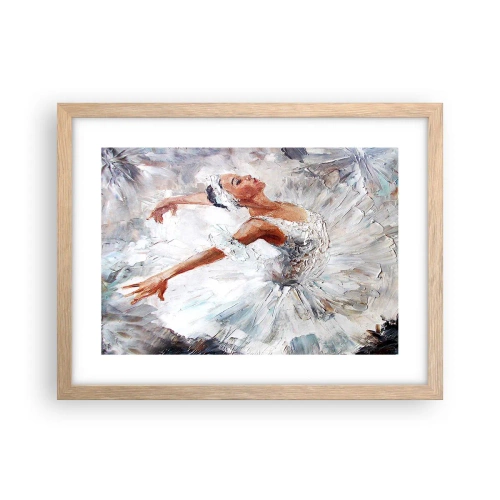 Plakat i ramme af lyst egetræ - Blød og let som tyl - 40x30 cm