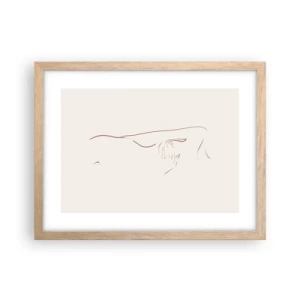 Plakat i ramme af lyst egetræ - Begærets form - 40x30 cm