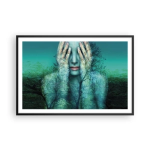 Plakat i sort ramme - Nedsænket i blåt - 91x61 cm