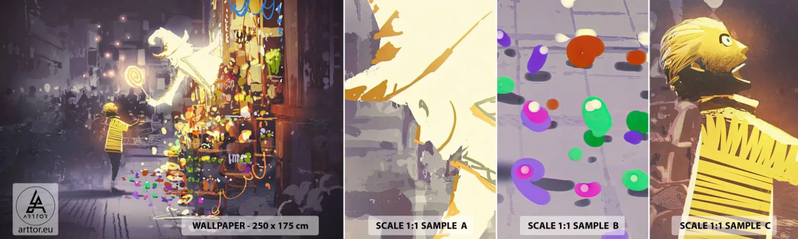 Prøve Fototapet Selvklæbende Deluxe Sticker - Hekseri eksisterer - Abstraktion, Fantasi, For børn - 100x30 cm