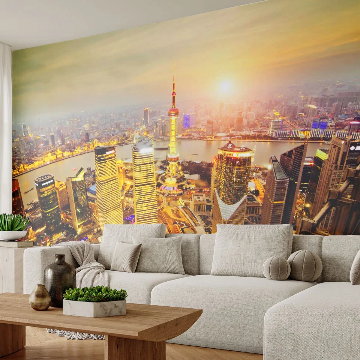 Fototapet Premium Sand - Den asiatiske drøm - By, Landskab, Arkitektur - 100x70 cm