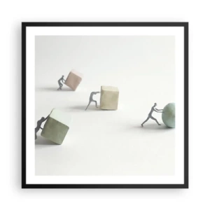 Plakat i sort ramme - Selve livet - 60x60 cm