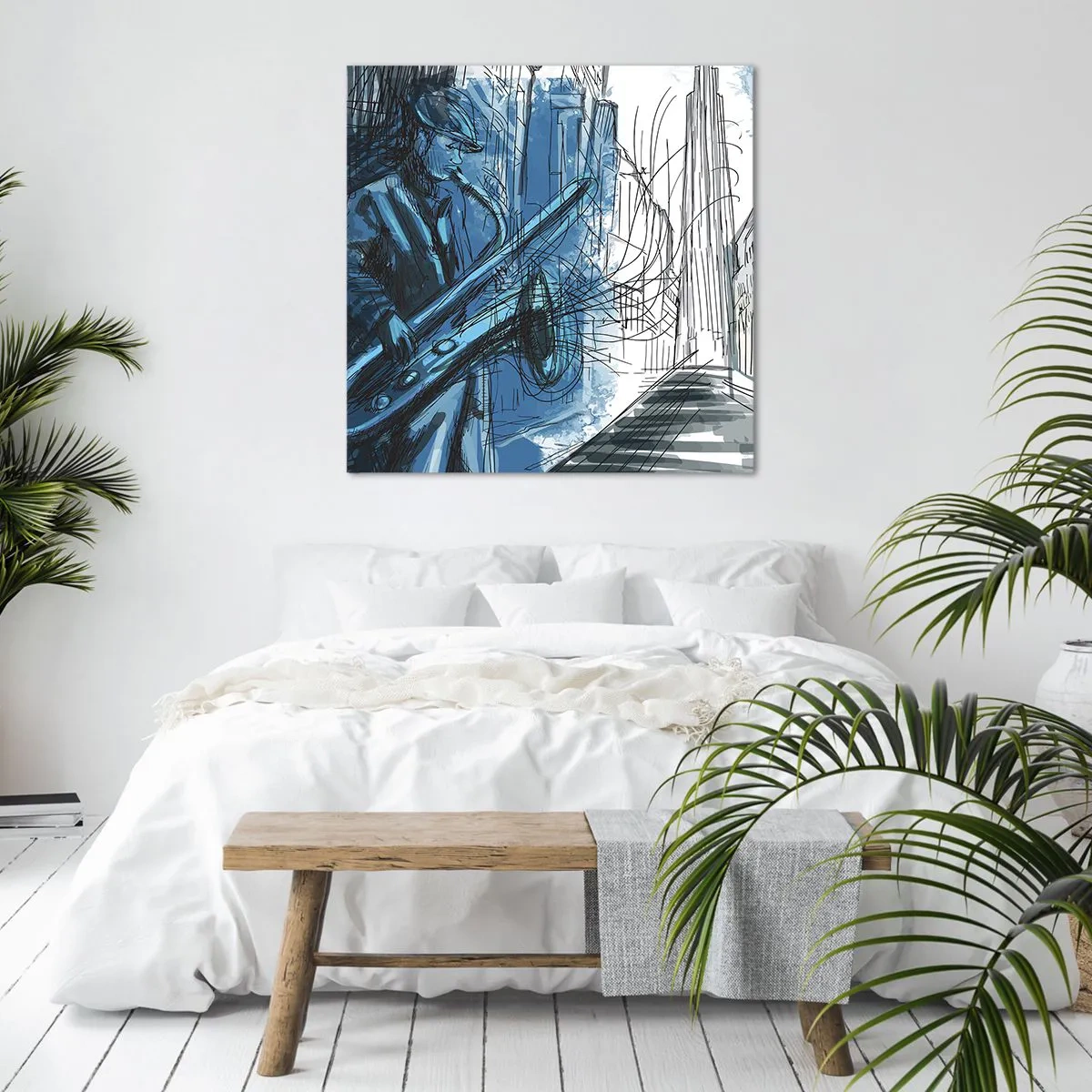 Lærredstryk - Billede på lærred - Byens rapsodi - 30x30 cm