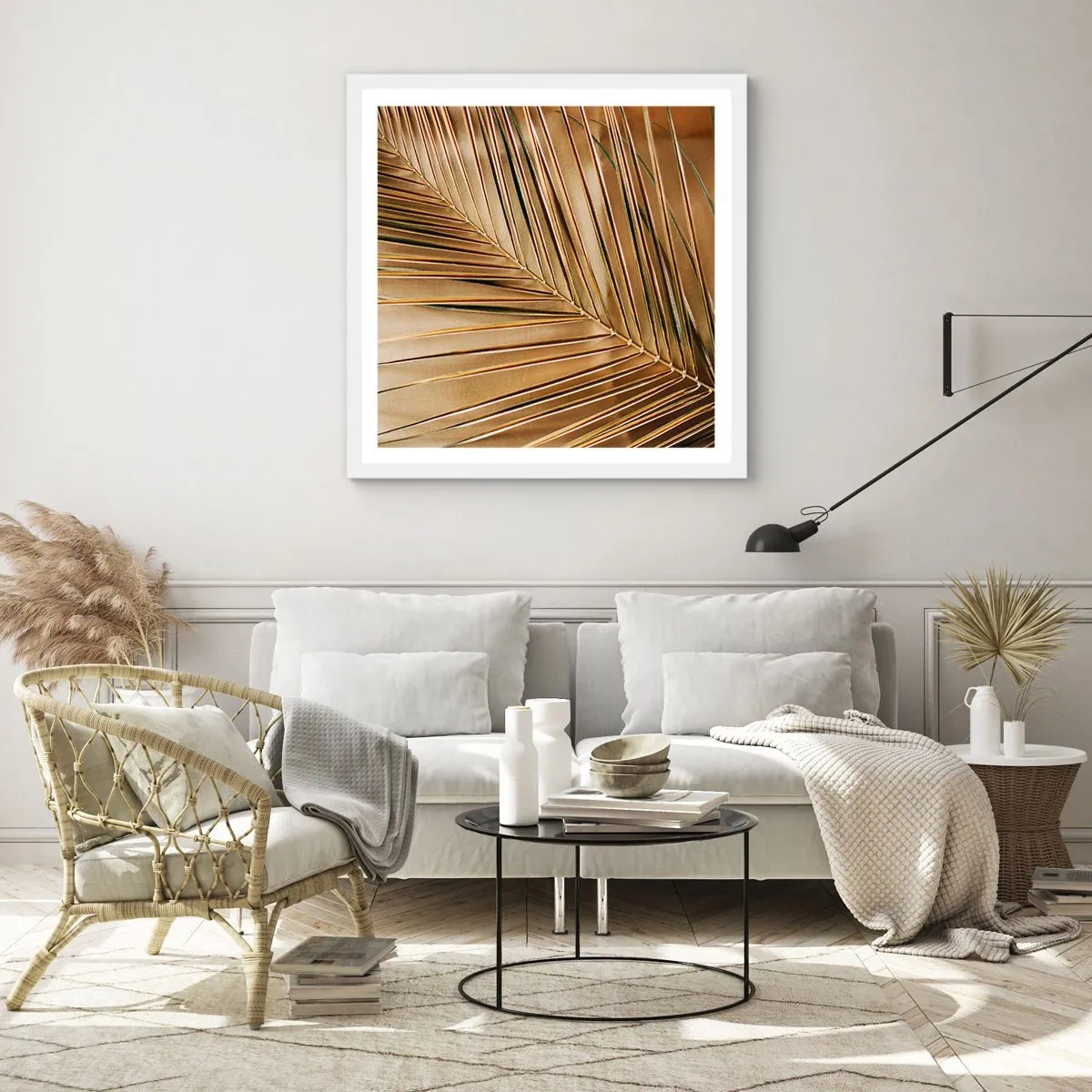 Plakat i hvid ramme - Naturlig kolonnade - 50x50 cm