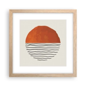 Plakat i ramme af lyst egetræ - I en japansk atmosfære - 30x30 cm