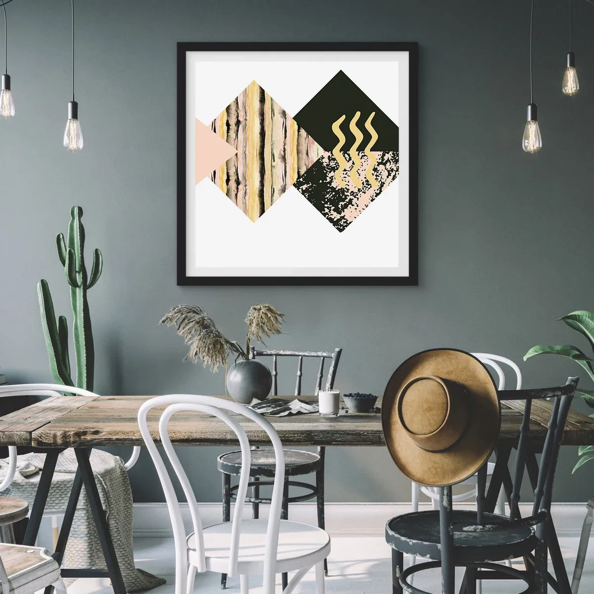 Plakat i sort ramme - Ikke så simpelt - 40x40 cm