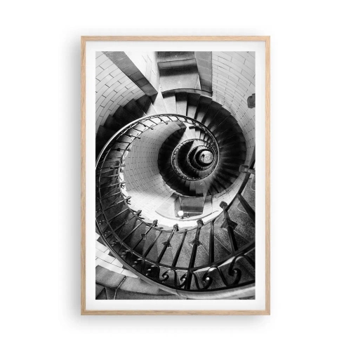 Plakat i ramme af lyst egetræ - Højt og højere - 61x91 cm