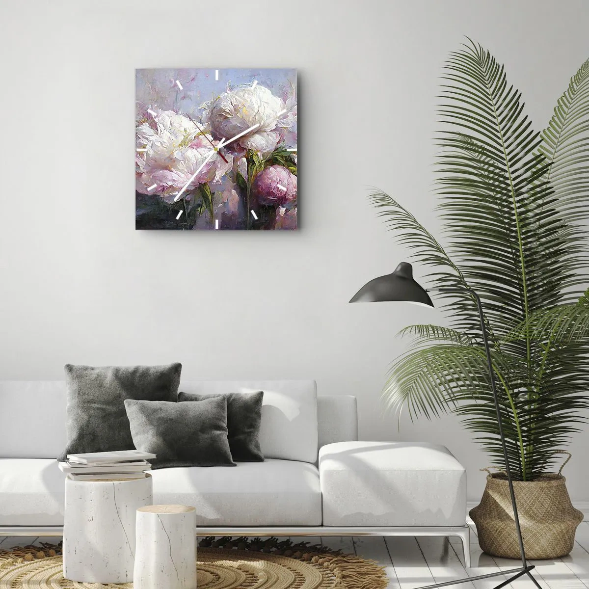 Vægur, Uret - En buket fyldt med liv - 40x40 cm