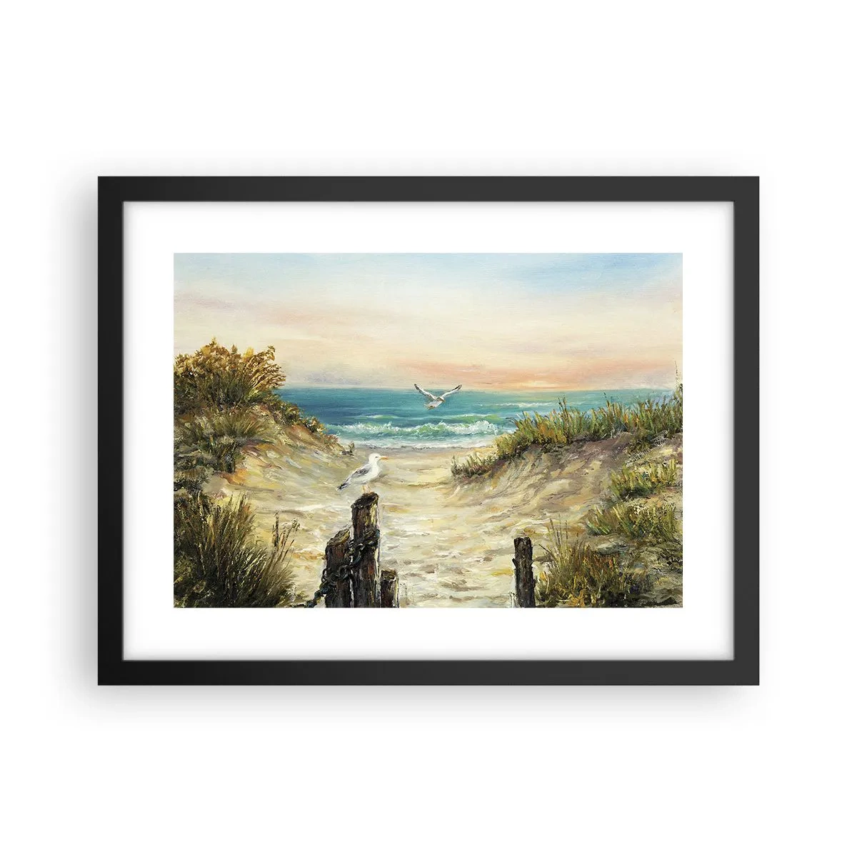 Plakat i sort ramme - Vindstille tilbagetog - 40x30 cm