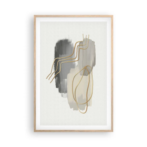 Plakat i ramme af lyst egetræ - Vedholdenhed og bevægelse - 61x91 cm