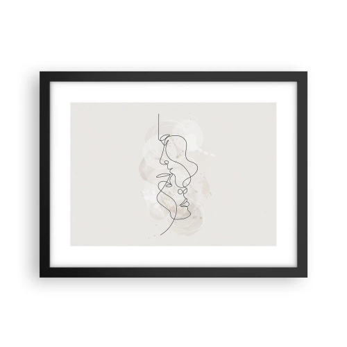 Plakat i sort ramme - Omfavnet i en omfavnelse - 40x30 cm