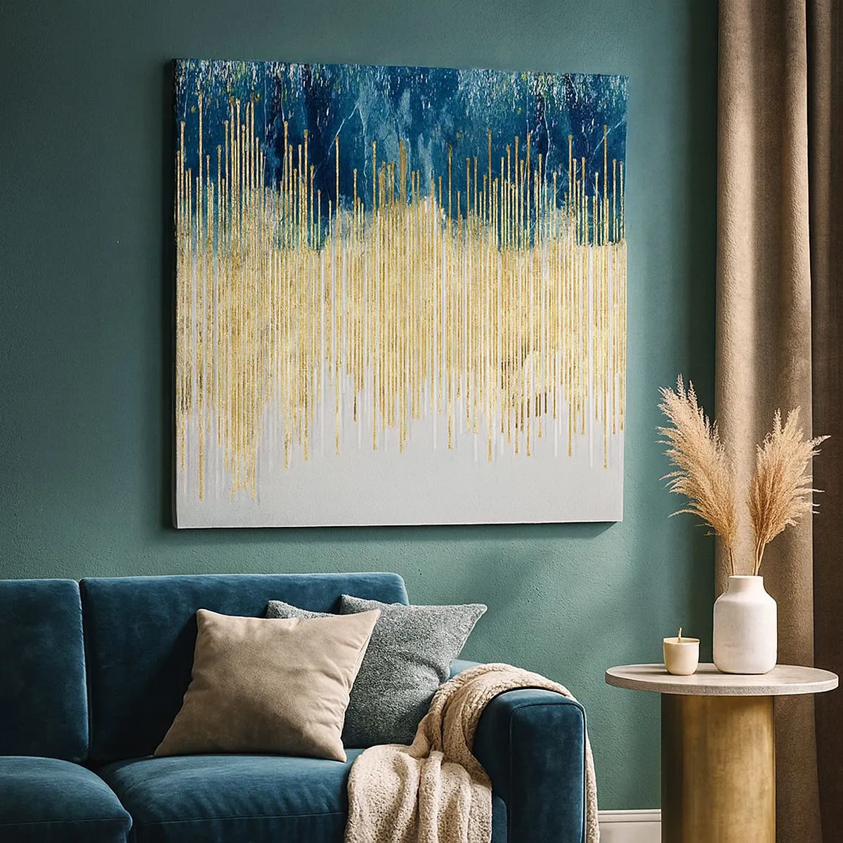 Lærredstryk - Billede på lærred - Forgyldt grænse - 30x30 cm