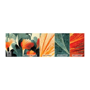 Fototapet Prøve Standard Eco - Varmen fra troperne og køligheden fra det grønne - Botanik, Boho, Grunge - 100x30 cm