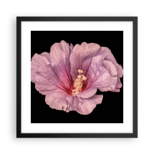 Plakat i sort ramme - Lige i hjertet - 40x40 cm