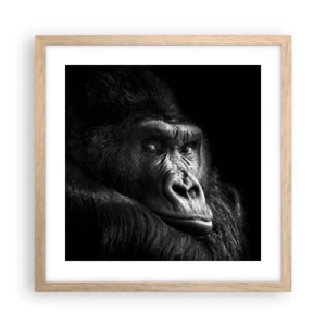 Plakat i ramme af lyst egetræ - Og hvad kigger du på? - 40x40 cm