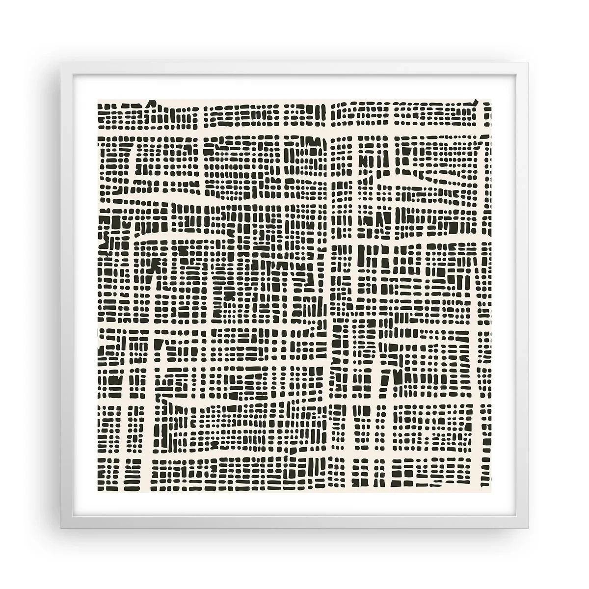 Plakat i hvid ramme - En sammensætning vævet - 60x60 cm