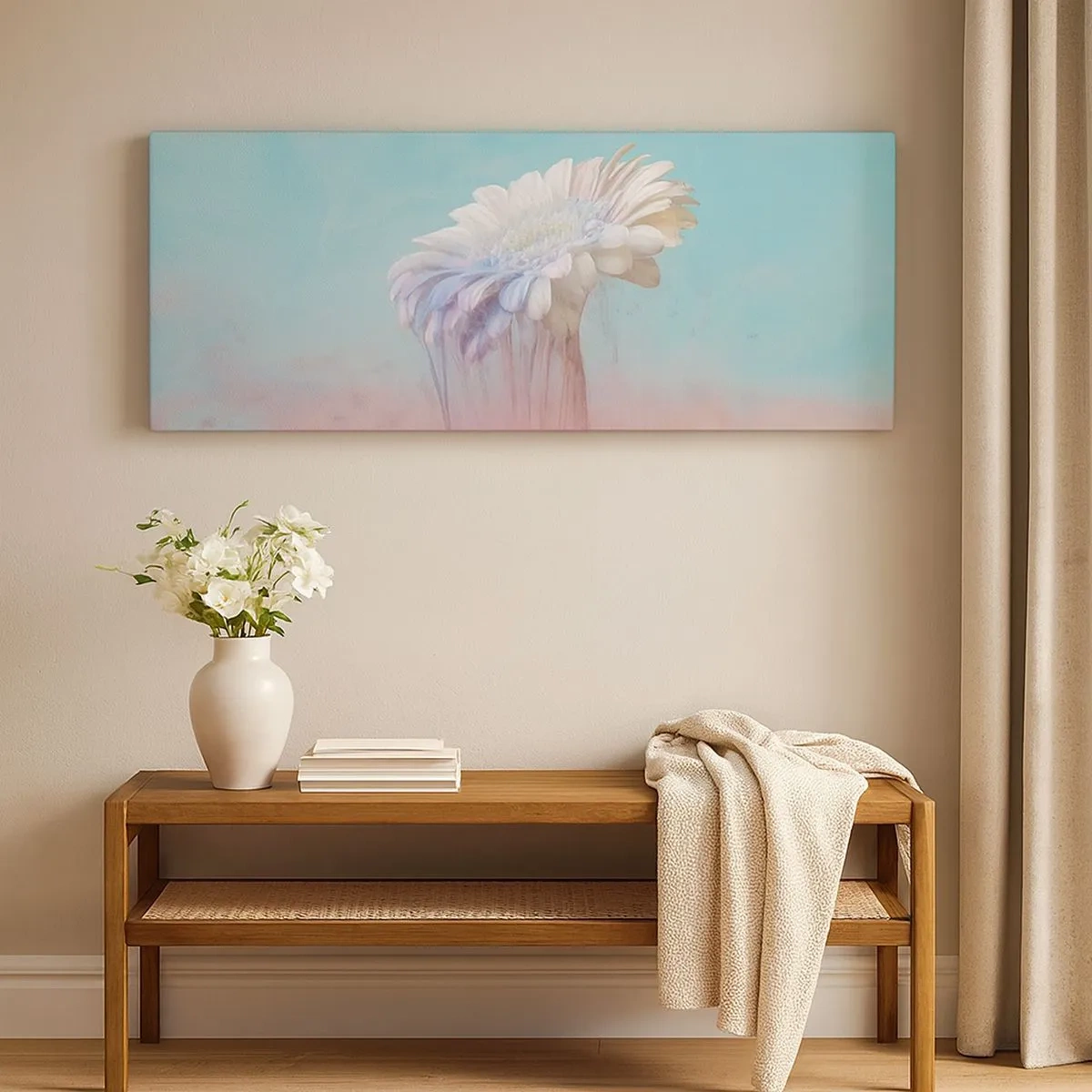 Lærredstryk - Billede på lærred - Blomster efter døden - 100x40 cm