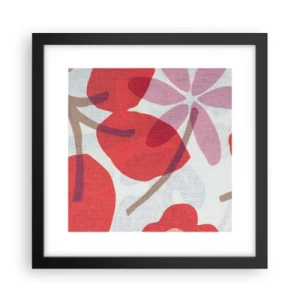 Plakat i sort ramme - Blomsterkomposition i pink - 30x30 cm