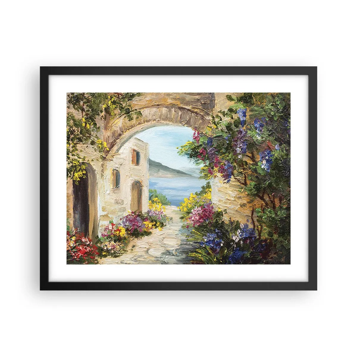 Plakat i sort ramme - Charmen af kystlandskabet - 50x40 cm