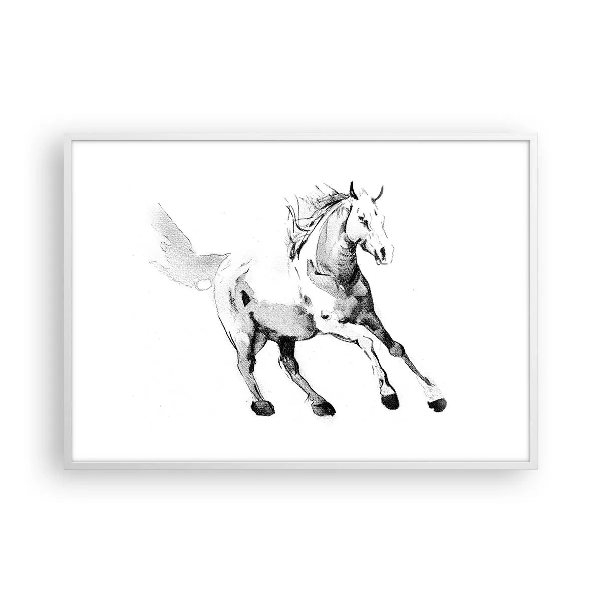 Plakat i hvid ramme - Utæmmet sjæl - 100x70 cm