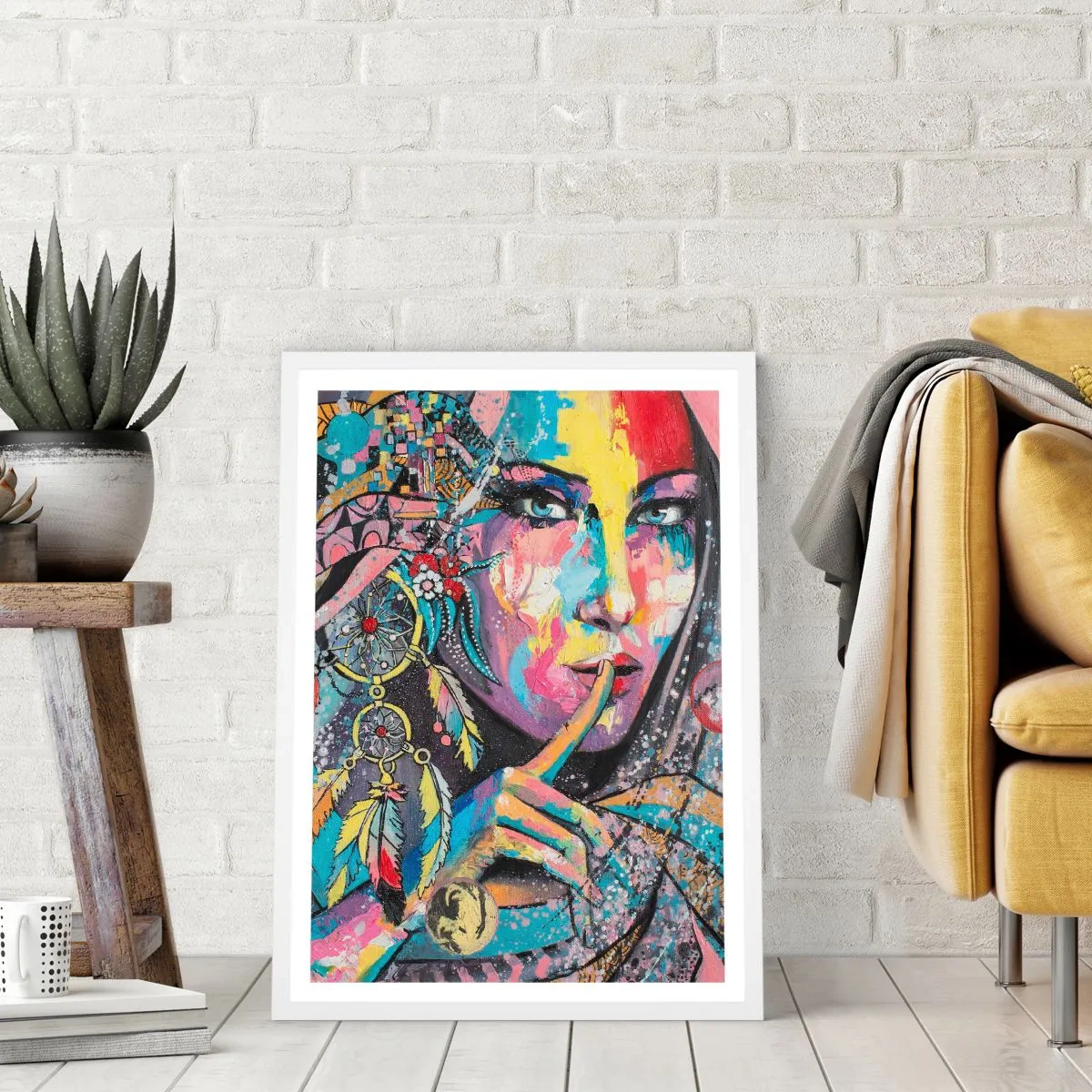 Plakat i hvid ramme - Vær tavs, indtil du forstår - 70x100 cm