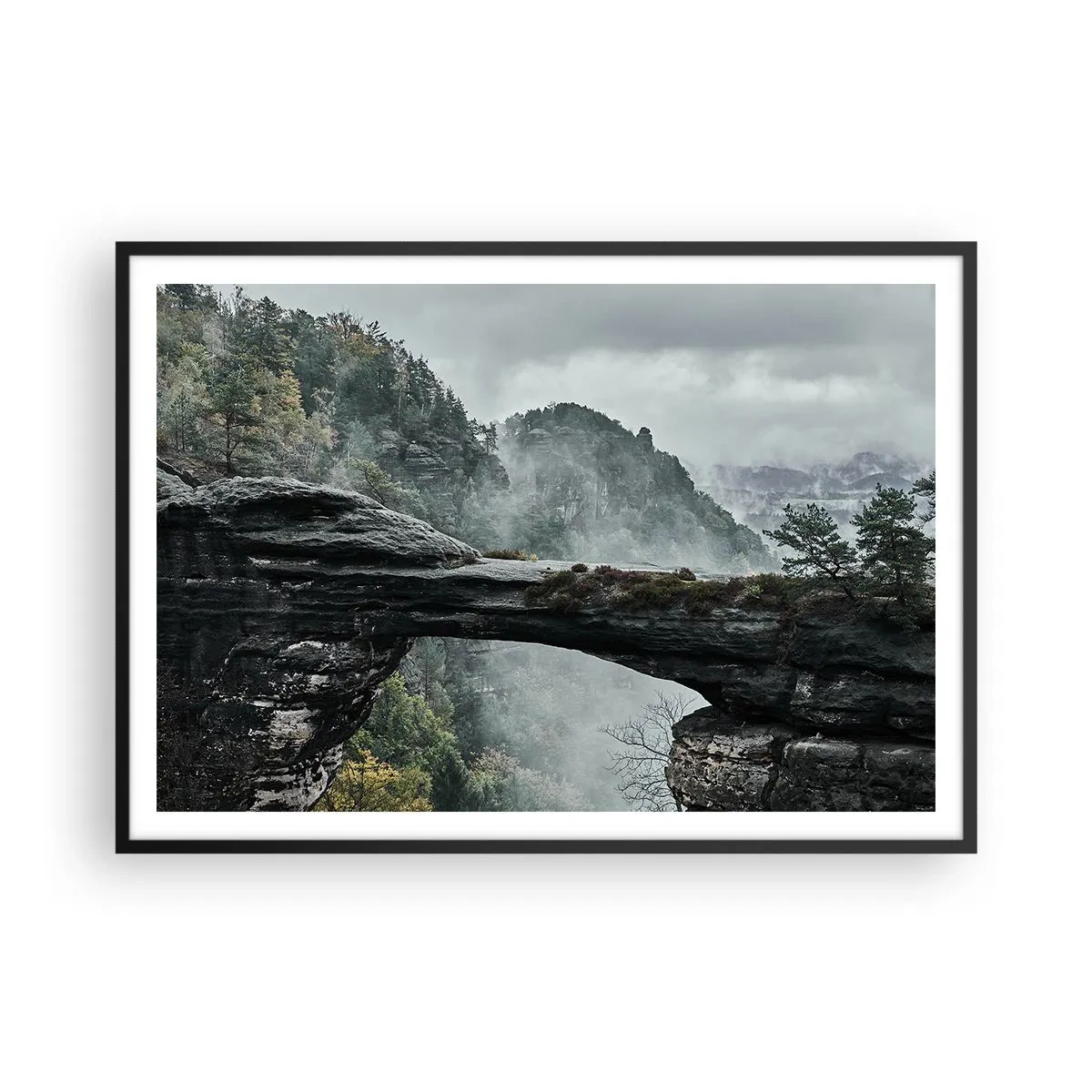 Plakat i sort ramme - Eventyret er ved at begynde - 100x70 cm