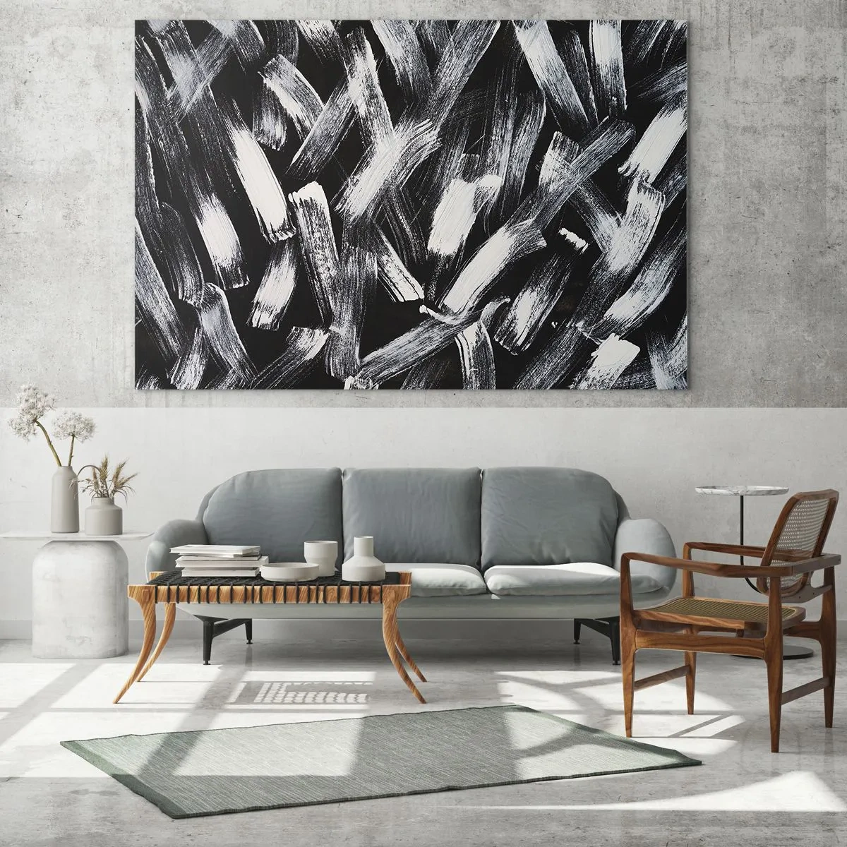 Billede på glas - Abstraktion i den industrielle ånd - 100x70 cm